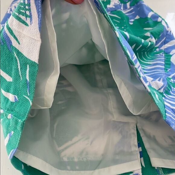 LOFT Blue Green Lined Cotton Tropical Print Mini Skirt Size 2 - Picture 3 of 11